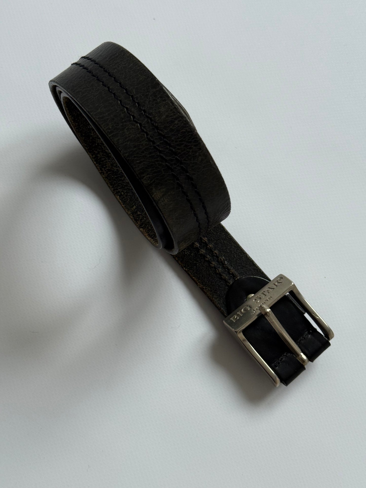 Vintage skórzany pasek Y2K