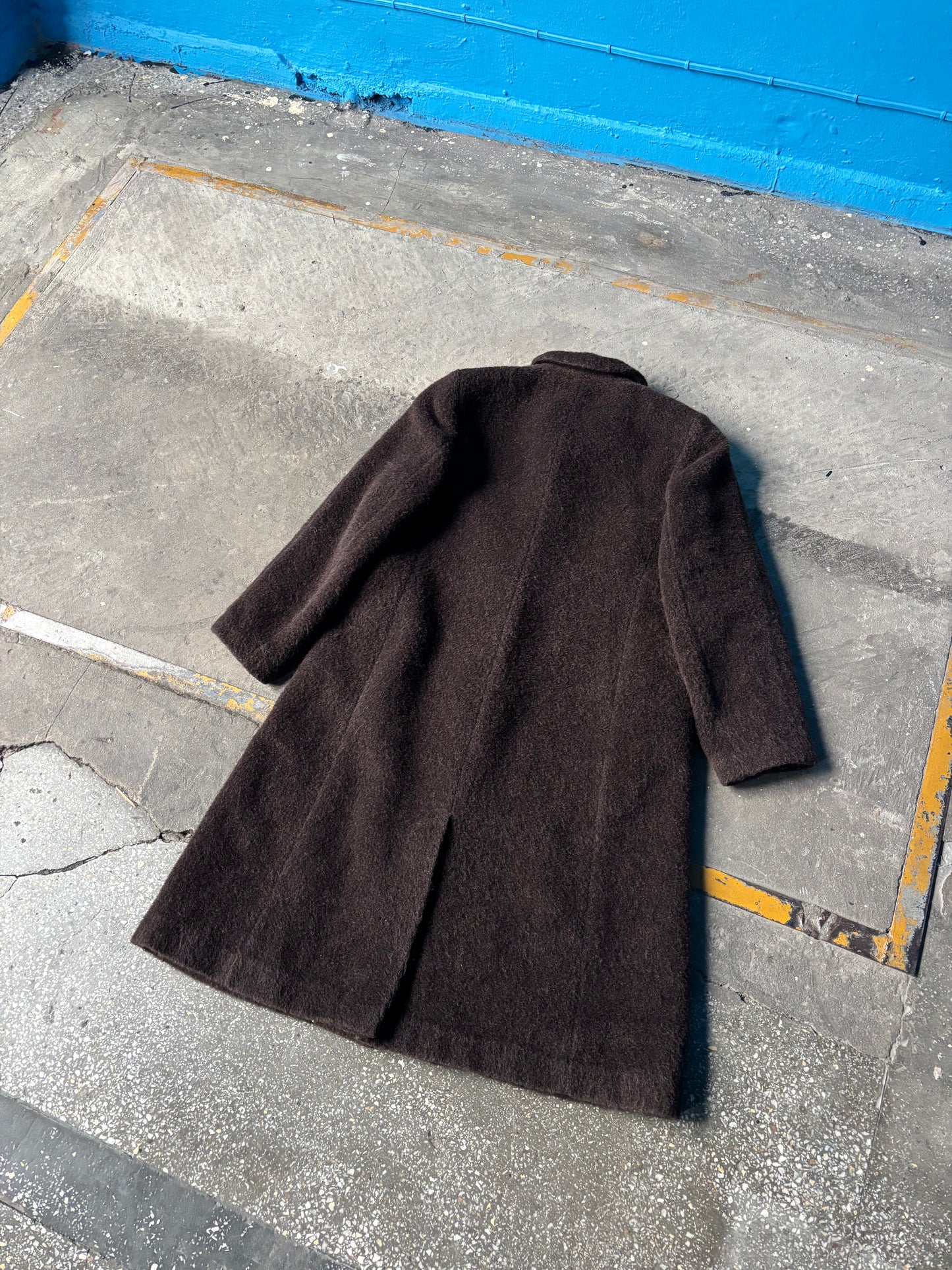 Vintage wełniany płaszcz moher angora