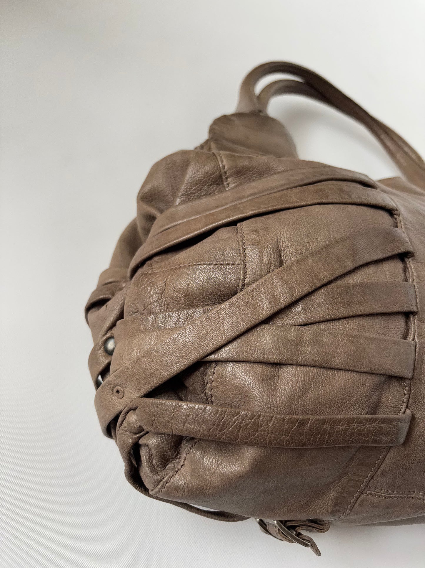 Diesel Y2K Skórzana Torba z Klamrami