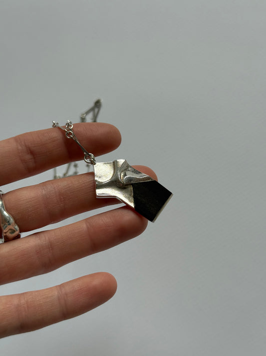 Lapponia Björn Weckström srebrny naszyjnik z hebanem