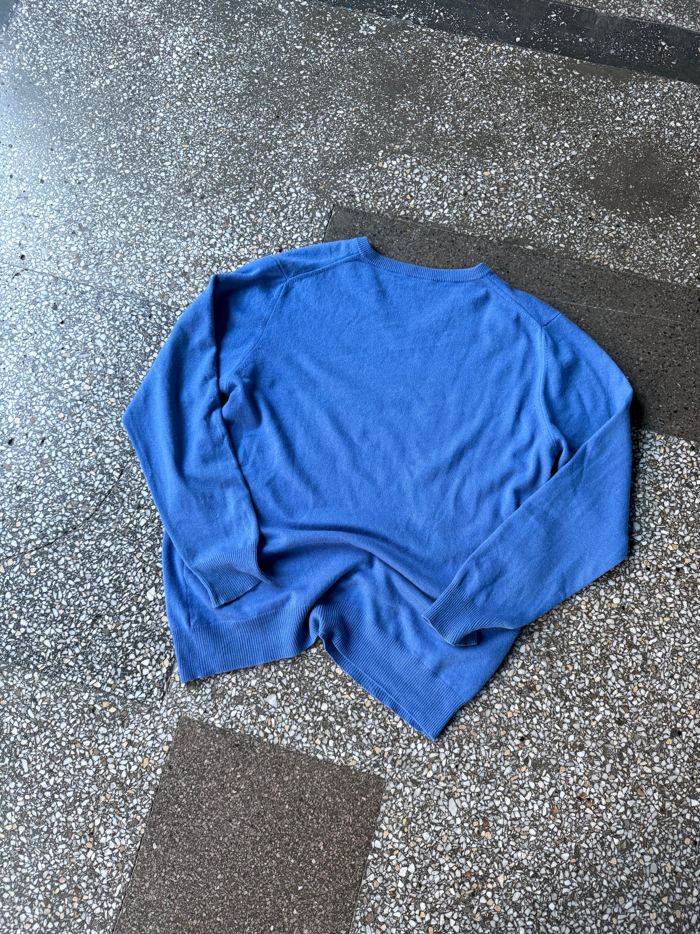 Vintage kaszmirowy niebieski sweter